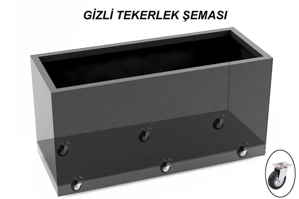 fiber saksılarda gizli tekerlek
